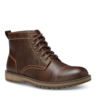 Stacy Adams Madison Men's Cap Toe Lace-Up Boot - Burnished Leather, Brogue Stitching