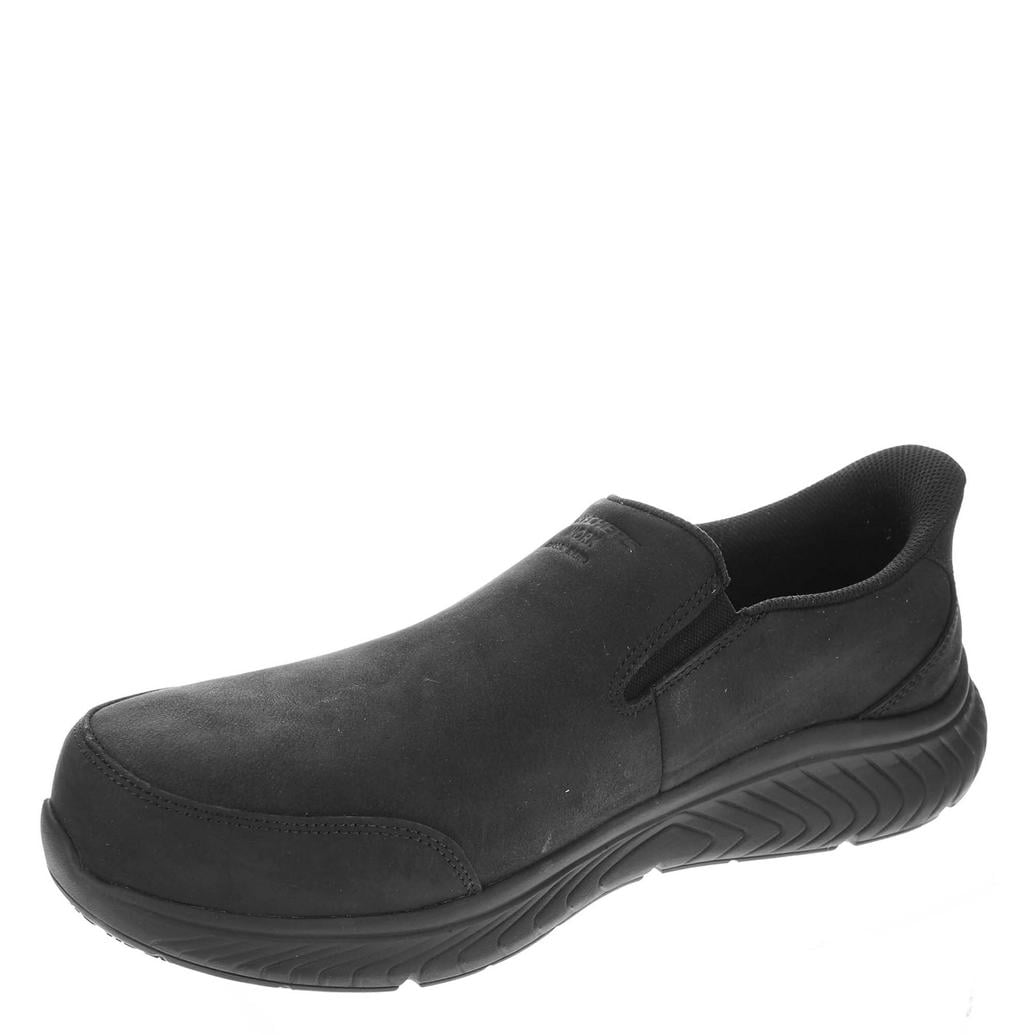 skechers dress shoes for men Men's Hasting Fielden Relaxed Fit Slip-On Moc Toe Loafer Mens Black Skechers Comfort Loafers