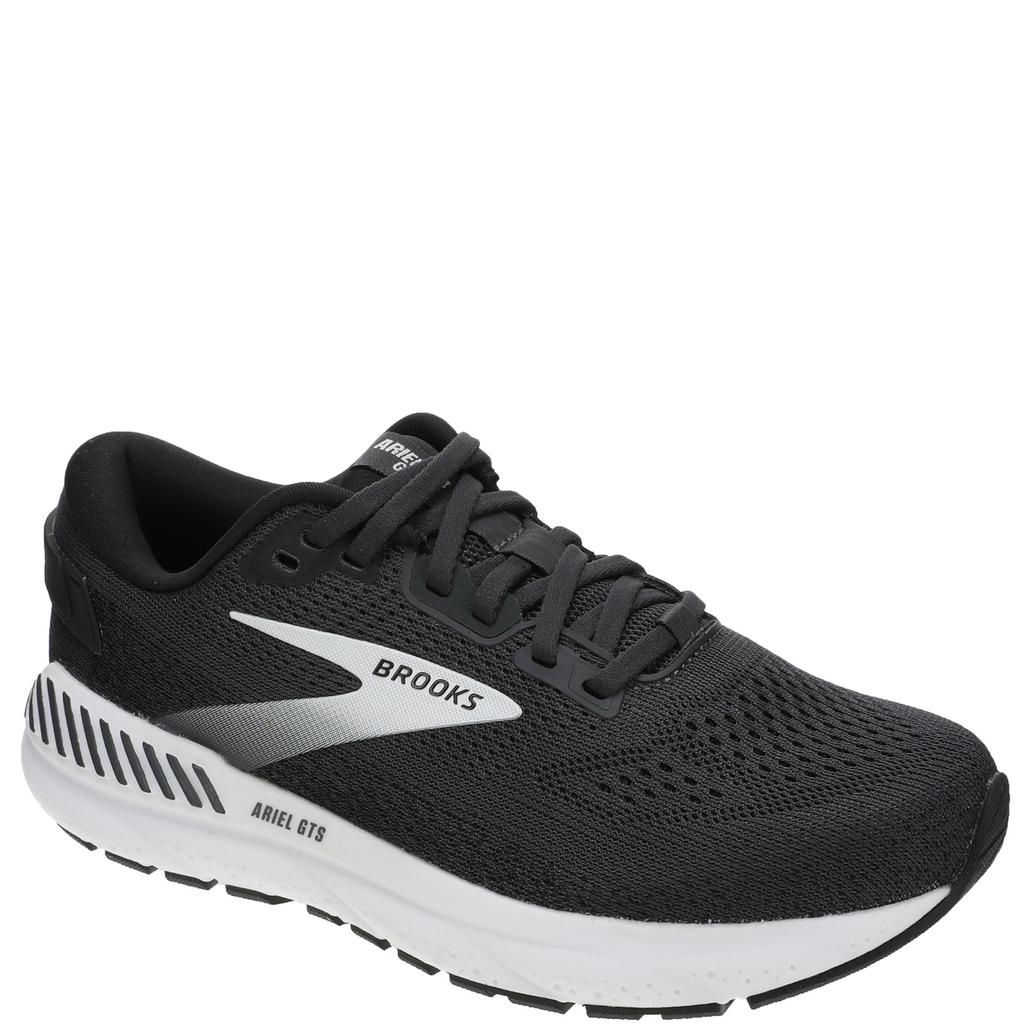 Women\'s 12 Men\'s 10.5 Brooks Ariel GTS 24 Ebony Black White Running Sneakers GUC Size 10.5 - Brooks Ariel GTS 24 Ebony White W for sale  main image 4