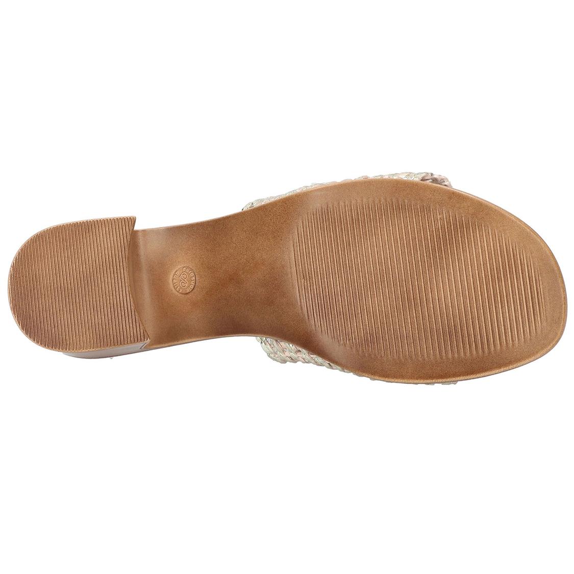 Bella Vita Women's Eni-Italy Heeled Sandal - Tan Woven, 2.25" Block Heel, Made In Italy, Wide Width (6 Wide)
