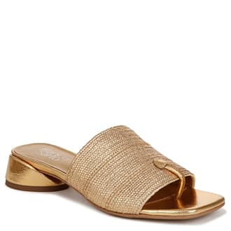 Bella Vita Women's Eni-Italy Heeled Sandal — Woven Tan Sandals With 2.25" Block Heel, Size 9 Wide, Made In Italy