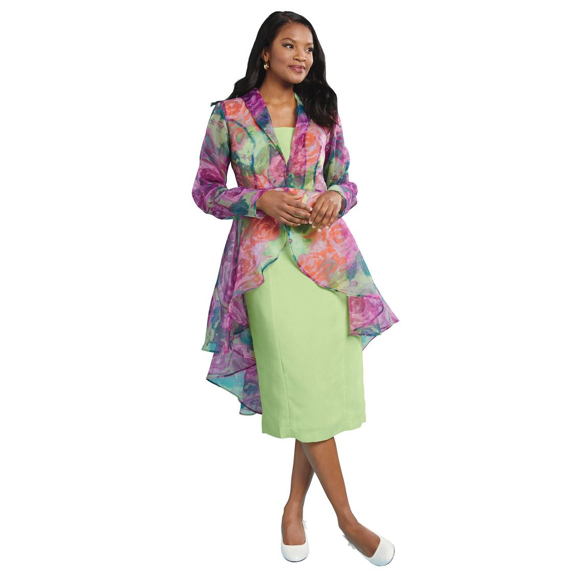 Masseys® Printed Organza Jacket and Dress Suit