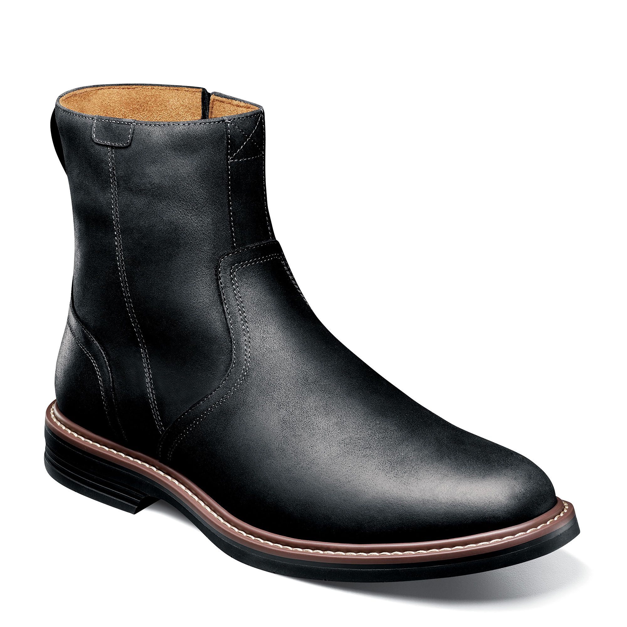 florsheim dress boots Men's Rucci Plain Toe Gore Boot Cognac / M / 10 Give boring the boot Florsheim Norwalk Side Zip Boot