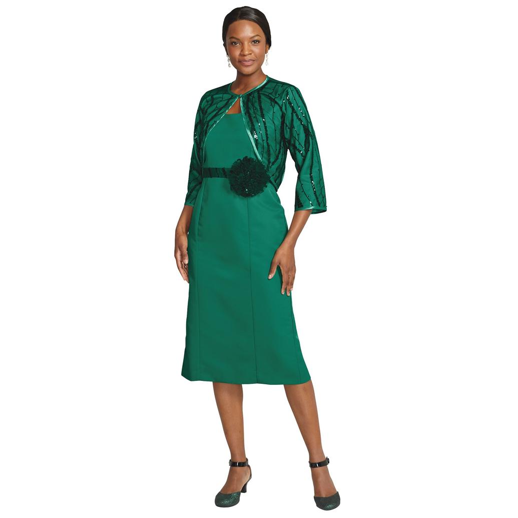 green rosette dress JADE METAL ROSETTE DRESS CUCCULELLI SHAHEEN