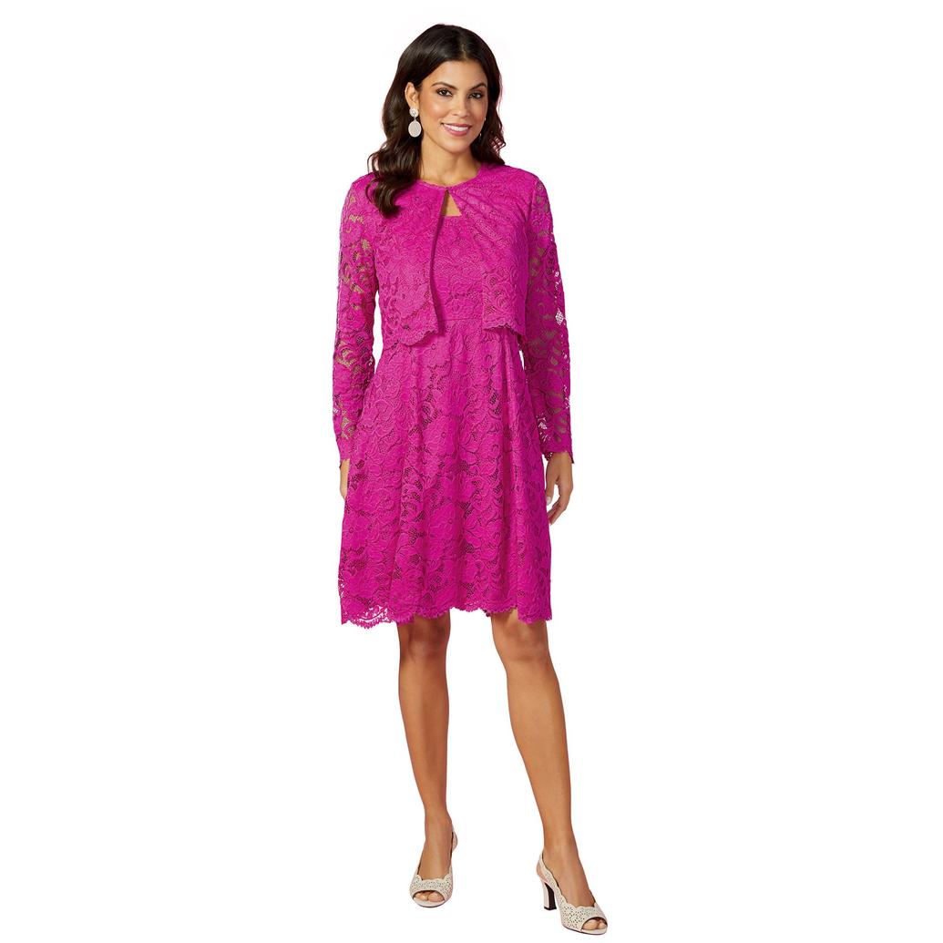 fit and flare jacket dress Jessica London Women's Plus Size 2-Piece Sweater Jacket Dress