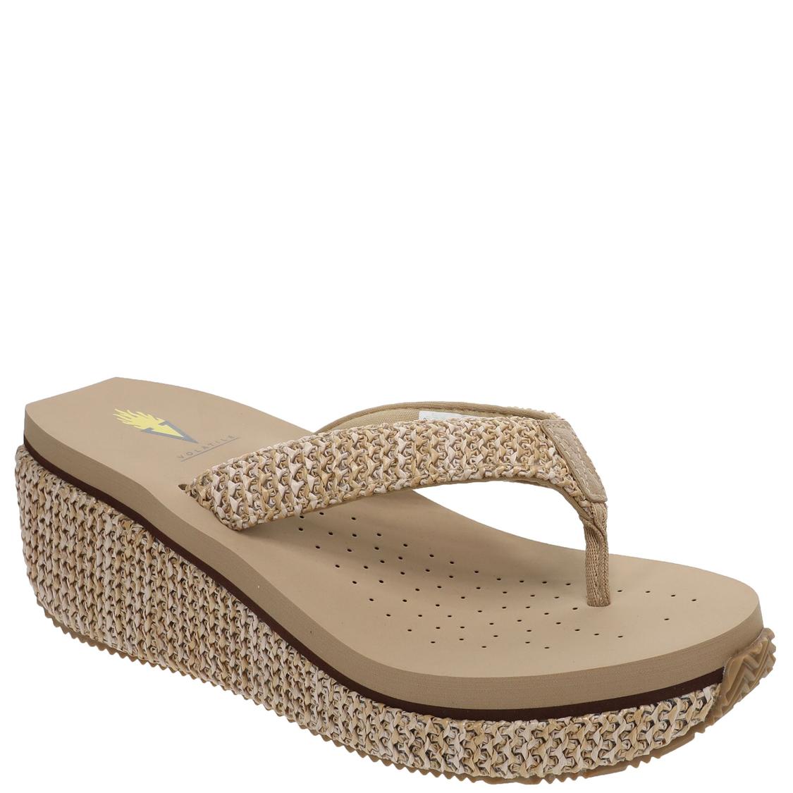 VOLATILE Women's Mini Croco Flip-Flop, Coral, 10