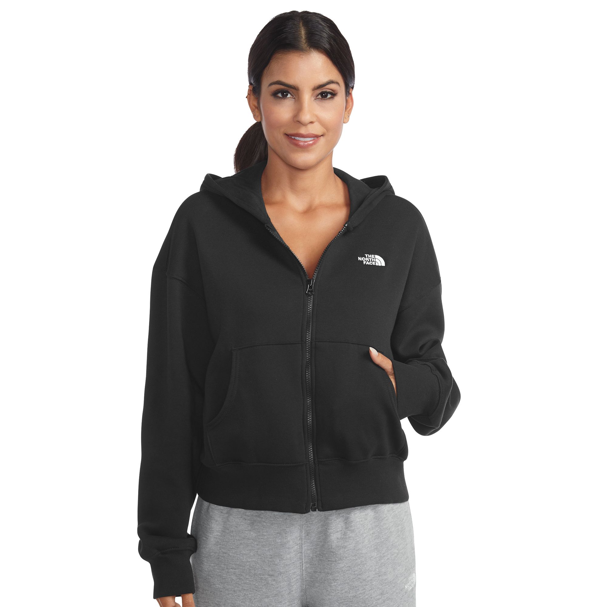 The North Face Hooded Poly Jacket The North Face Blue Poly Hooded Zip-Up Ski Jacket Parka Women\u0027s