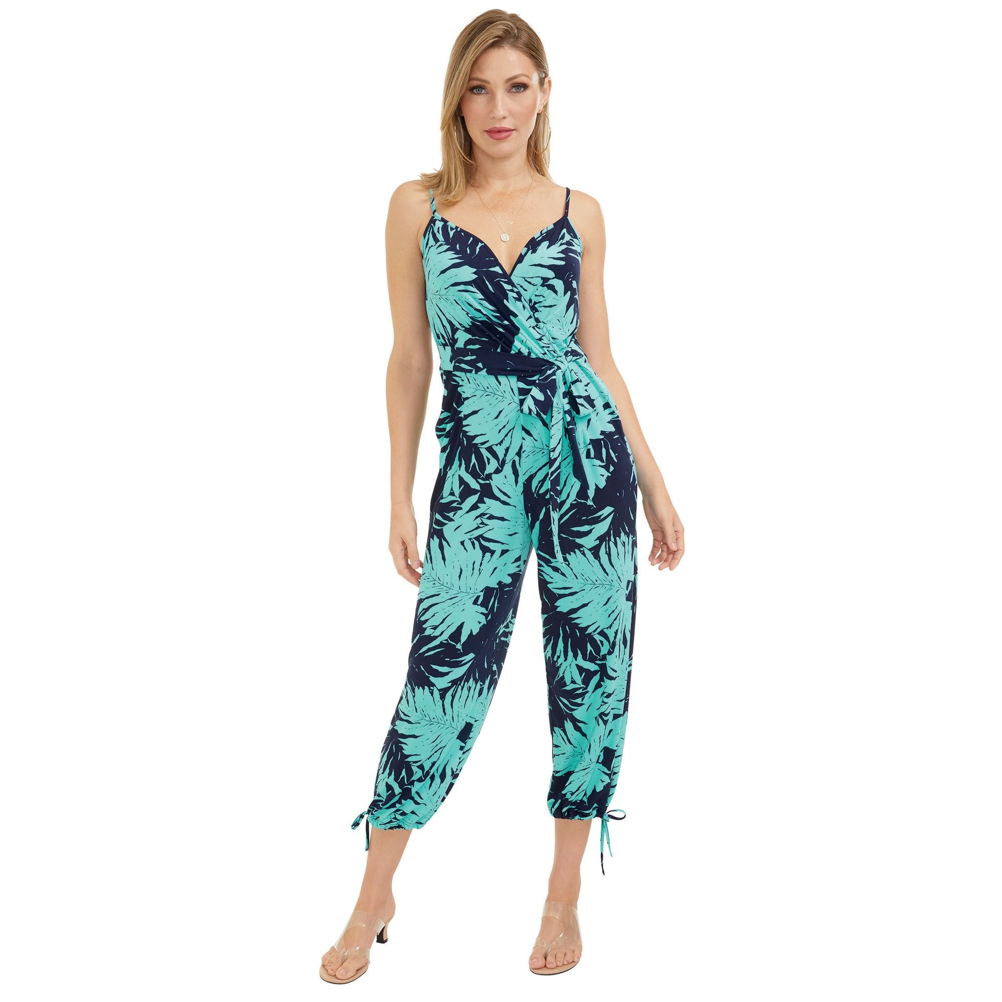 K. Jordan® Tie-Waist Printed Jumpsuit | FREE Shipping at
