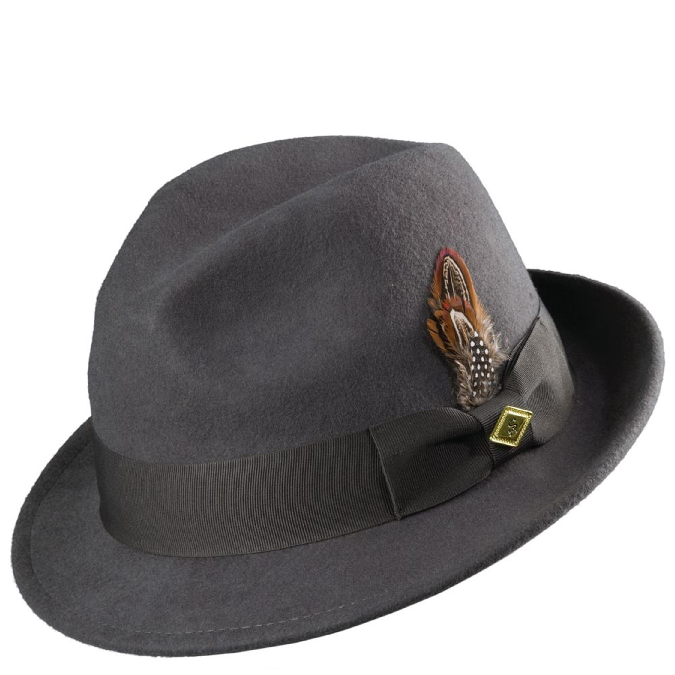 Stacy Adams Black Pinch Front Wool Fedora Hat Size L Felt Homburg Stacy Adams Men main image 3